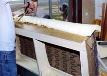 Applying seat foam