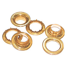 Brass grommets with spur washers