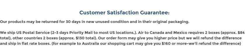 Every customer guaranteed satisfaction